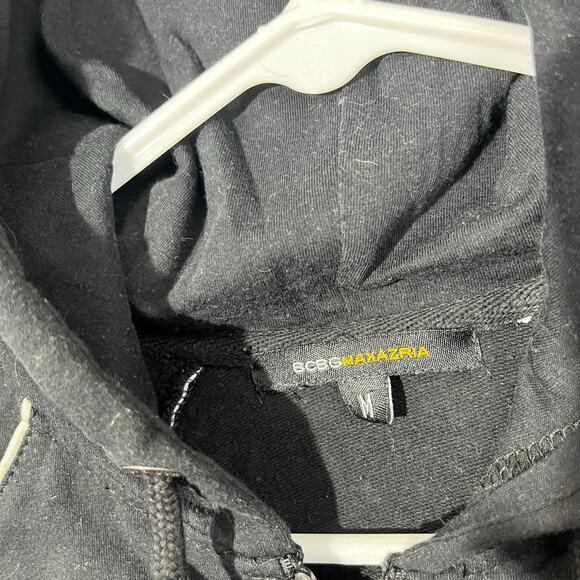 Vintage 2000s BCBG MaxAzria Black Full Zip Embroidered Hoodie Womans Size M - Picture 3 of 7
